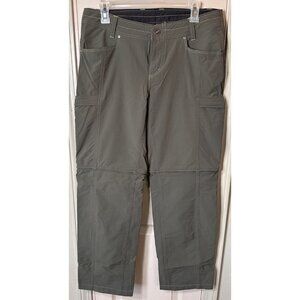 Kuhl Zip Off Convertible Womens Pants Size 10 Reg Pockets 34x29 Dark Green Nylon